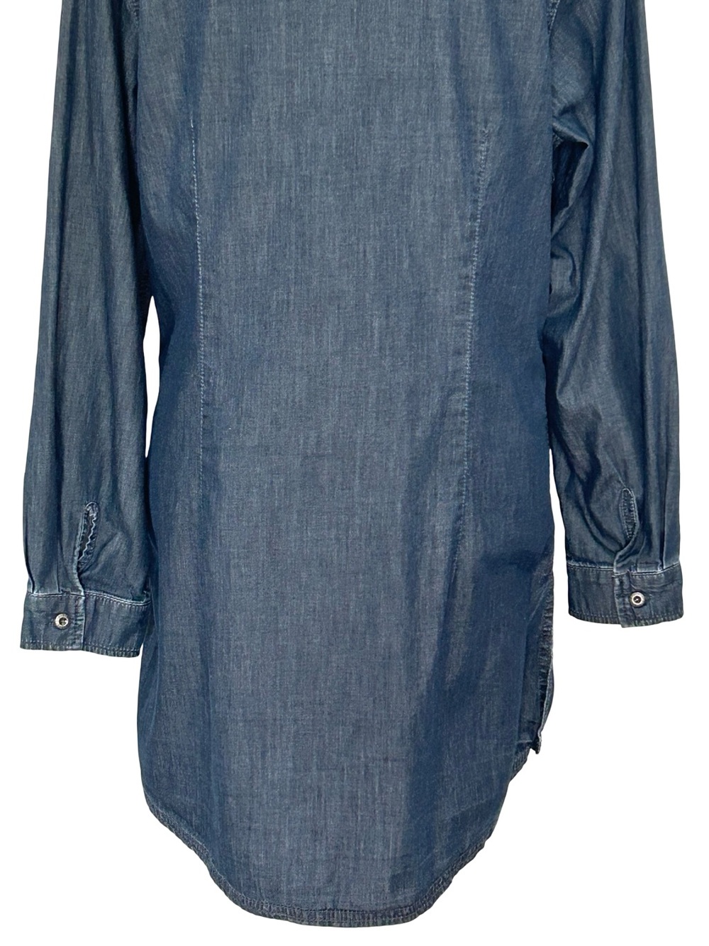 Coldwater Creek M Denim Chambray Shirt Dress Button Front Country Western Boho - Picture 7 of 9